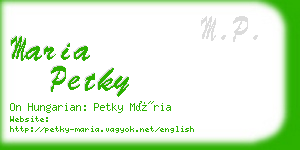 maria petky business card